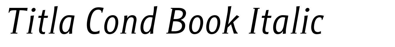 Titla Cond Book Italic